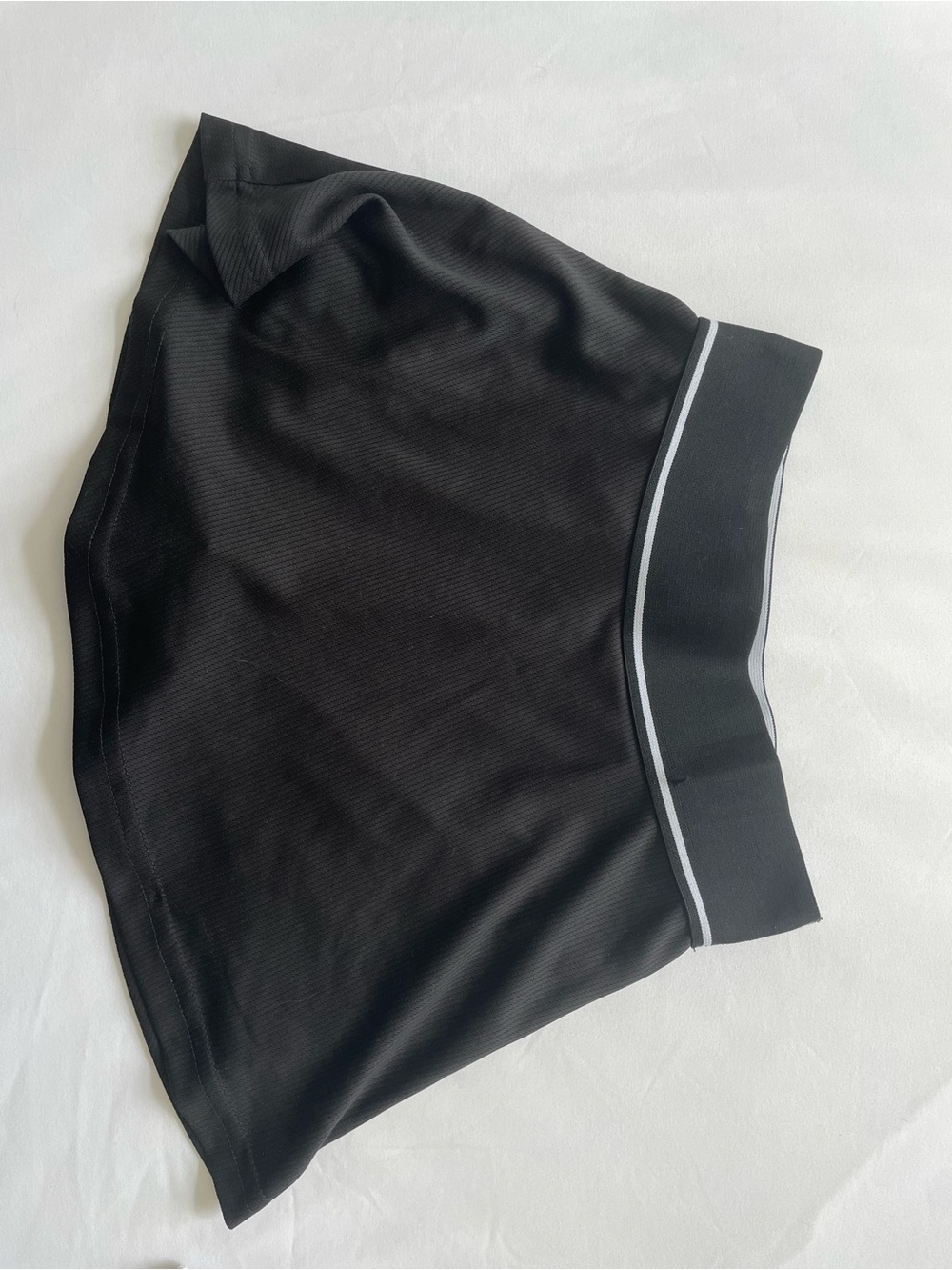 Black Athletic Skirt with Contrasting Waistband